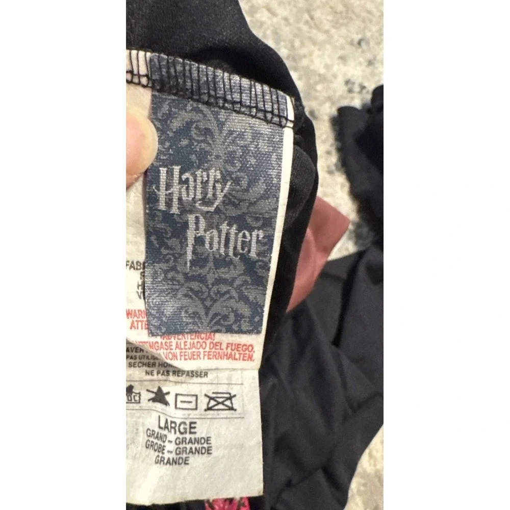 Harry Potter Gryffindor Robe Coat Glasses Tie Black Hooded Cosplay Sz Large Boys